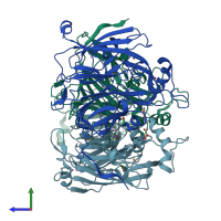 PDB entry 1snr coloured by chain, side view.