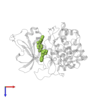 (4R)-4-(2-FLUORO-6-HYDROXY-3-METHOXY-BENZOYL)-BENZOIC ACID (3R)-3-[(PYRIDINE-4-CARBONYL)AMINO]-AZEPAN-4-YL ESTER in PDB entry 1sve, assembly 1, top view.