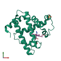 PDB entry 1swm coloured by chain, front view.