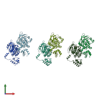 PDB entry 1szp coloured by chain, front view.