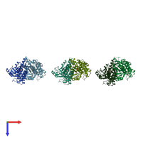 PDB entry 1szp coloured by chain, top view.