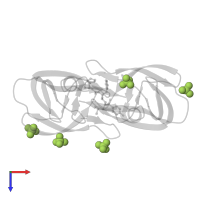 PHOSPHATE ION in PDB entry 1t3r, assembly 1, top view.