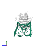 DNA (5'-D(*CP*GP*TP*AP*TP*AP*TP*AP*TP*AP*CP*G)-3') in PDB entry 1tgh, assembly 1, side view.