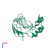 PDB entry 1thv coloured by chain, top view.