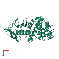 PDB entry 1tlx coloured by chain, top view.