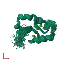 PDB entry 1tnq coloured by chain, ensemble of 40 models, front view.