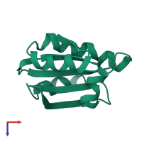 PDB entry 1trw coloured by chain, top view.