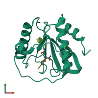 PDB entry 1twq coloured by chain, front view.