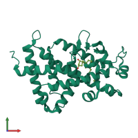 PDB entry 1txi coloured by chain, front view.