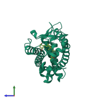 PDB entry 1txi coloured by chain, side view.