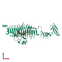 PDB entry 1tyu coloured by chain, front view.