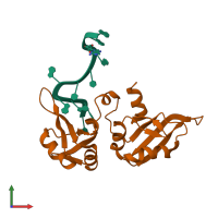 PDB entry 1u1p coloured by chain, front view.
