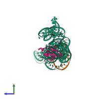 PDB entry 1u6b coloured by chain, side view.
