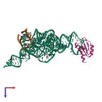 PDB entry 1u6b coloured by chain, top view.
