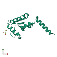 Monomeric assembly 1 of PDB entry 1u6t coloured by chemically distinct molecules, front view.