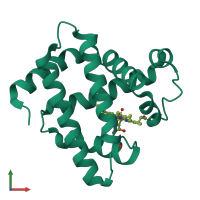 PDB entry 1u7s coloured by chain, front view.
