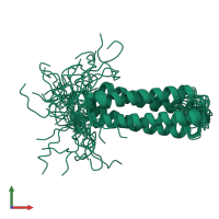 PDB entry 1u89 coloured by chain, ensemble of 20 models, front view.