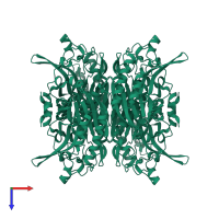 N-carbamoyl-D-amino acid hydrolase in PDB entry 1uf7, assembly 1, top view.