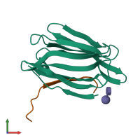 PDB entry 1ugx coloured by chain, front view.