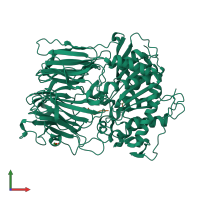 PDB entry 1uoq coloured by chain, front view.