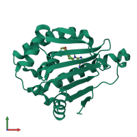 PDB entry 1uyd coloured by chain, front view.