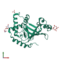 Monomeric assembly 1 of PDB entry 1uzi coloured by chemically distinct molecules, front view.