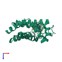 PDB entry 1v5h coloured by chain, top view.