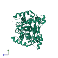 Cobalamin biosynthesis precorrin-8X methylmutase CobH/CbiC domain-containing protein in PDB entry 1v9c, assembly 1, side view.