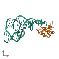 PDB entry 1vc0 coloured by chain, front view.