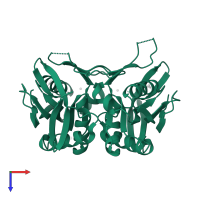 Adenine phosphoribosyltransferase in PDB entry 1vch, assembly 2, top view.