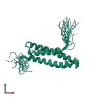 PDB entry 1vcs coloured by chain, ensemble of 20 models, front view.