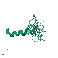 PDB entry 1vd9 coloured by chain, ensemble of 15 models, top view.