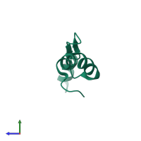 Troponin I, fast skeletal muscle in PDB entry 1vdi, assembly 1, side view.