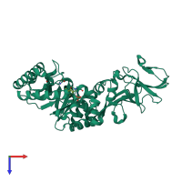 PDB entry 1vfh coloured by chain, top view.