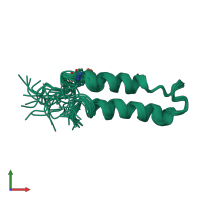 PDB entry 1vib coloured by chain, ensemble of 20 models, front view.