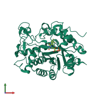 PDB entry 1vji coloured by chain, front view.