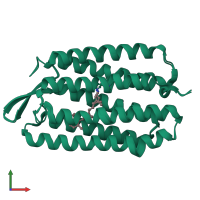 PDB entry 1vjm coloured by chain, ensemble of 2 models, front view.