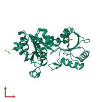 PDB entry 1vjr coloured by chain, front view.