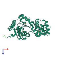 PDB entry 1vjr coloured by chain, top view.