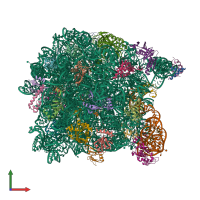 PDB entry 1vq5 coloured by chain, front view.