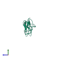 Complement control protein C3 in PDB entry 1vvc, assembly 1, side view.