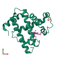 PDB entry 1vxd coloured by chain, front view.