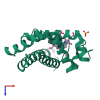 PDB entry 1vxd coloured by chain, top view.