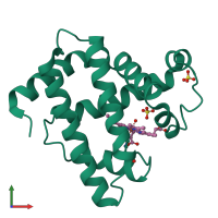 PDB entry 1vxe coloured by chain, front view.