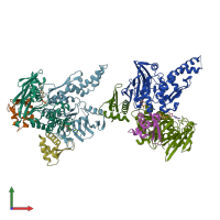 PDB entry 1w1w coloured by chain, front view.