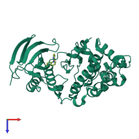 PDB entry 1wbw coloured by chain, top view.