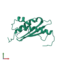 Monomeric assembly 1 of PDB entry 1wfz coloured by chemically distinct molecules, front view.