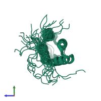 PDB entry 1wgw coloured by chain, ensemble of 20 models, side view.
