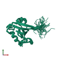 PDB entry 1wha coloured by chain, ensemble of 20 models, front view.