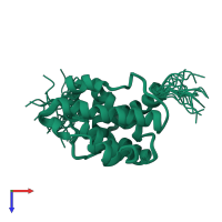 PDB entry 1wix coloured by chain, ensemble of 20 models, top view.